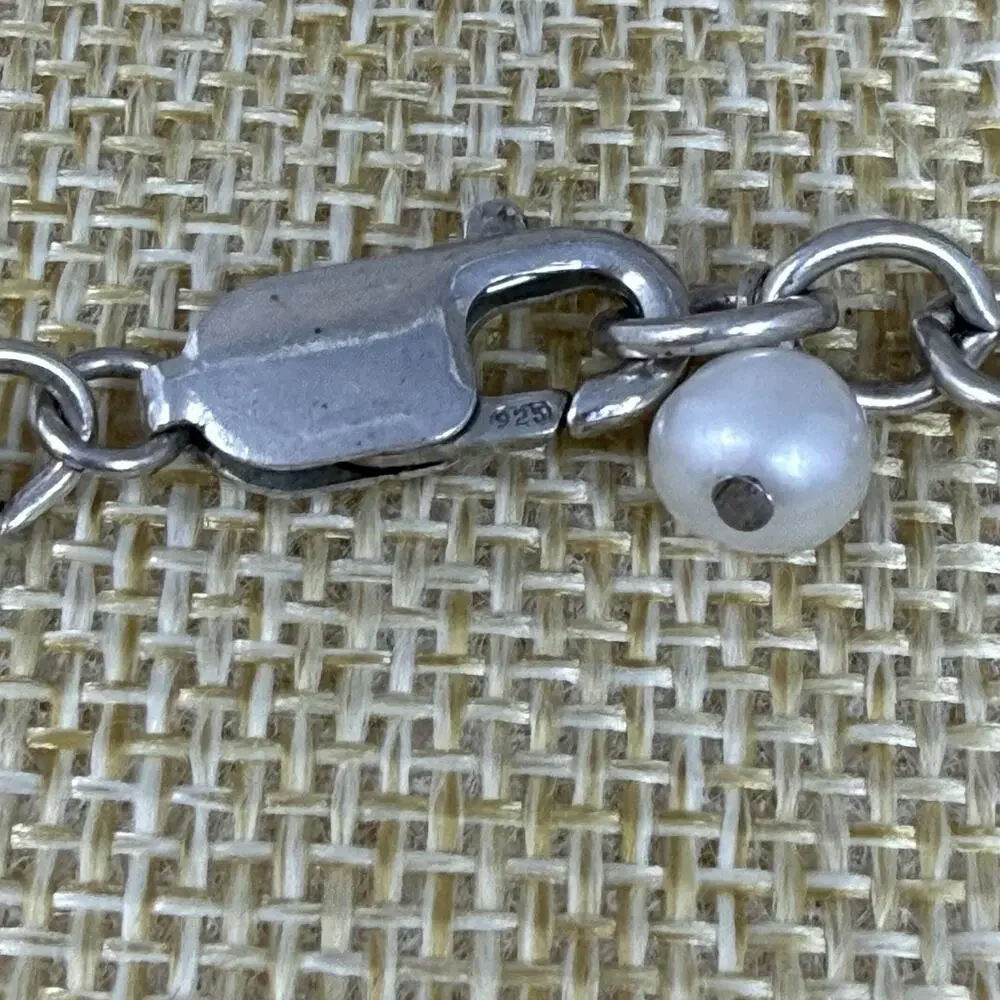 Vintage 925 Religious 5 Cross Charm Bracelet Sterling Silver Christian